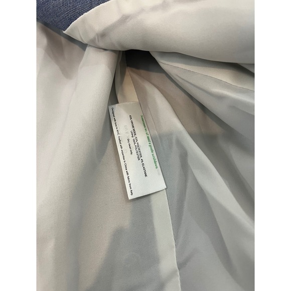 NWT MM LaFleur Nicky 1.0 Jacket Women L Indigo White Sharkskin Cropped Blazer - Picture 12 of 13